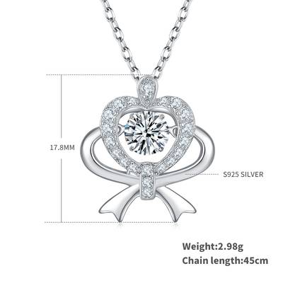 Dancing Fireworks 0.5ct D Color Moissanite Necklace in S925 Silver Platinum Plated
